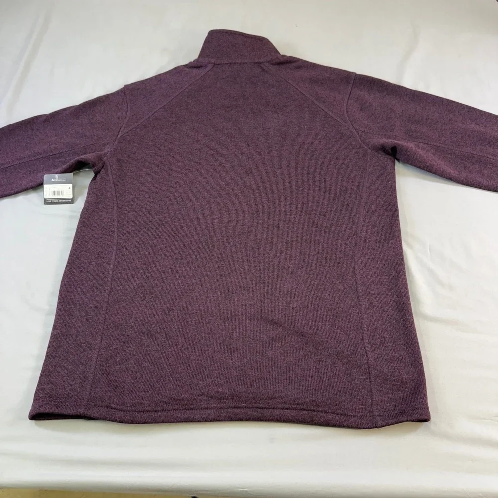 Eddie Bauer Men's Heathered Purple Fleece Quarter Zip Pullover Sweater new w tag